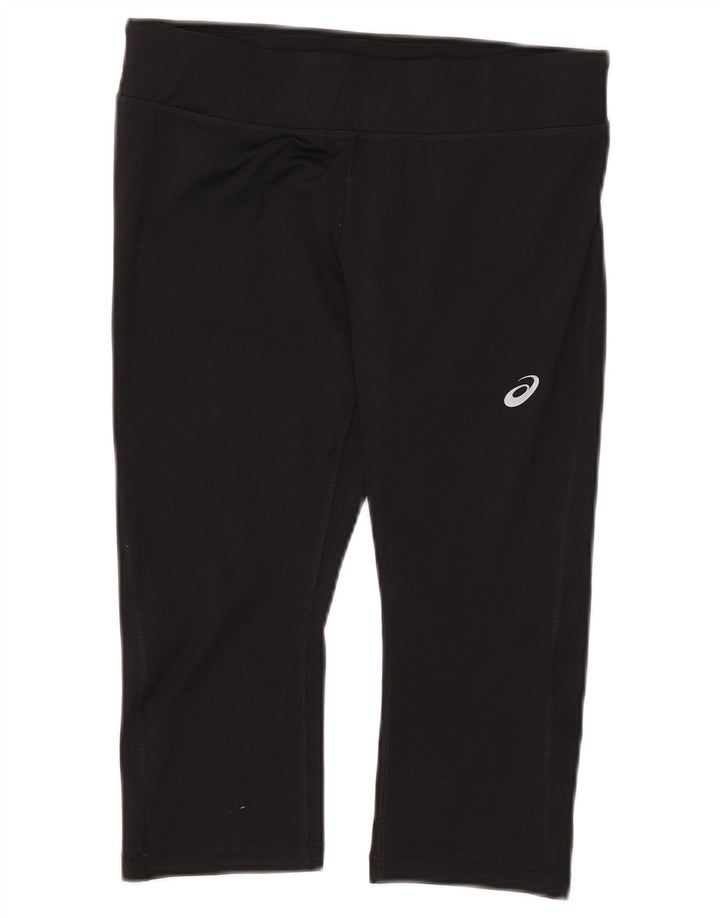 Leggings Capri pentru femei Asics UK 12 Poliester mediu negru