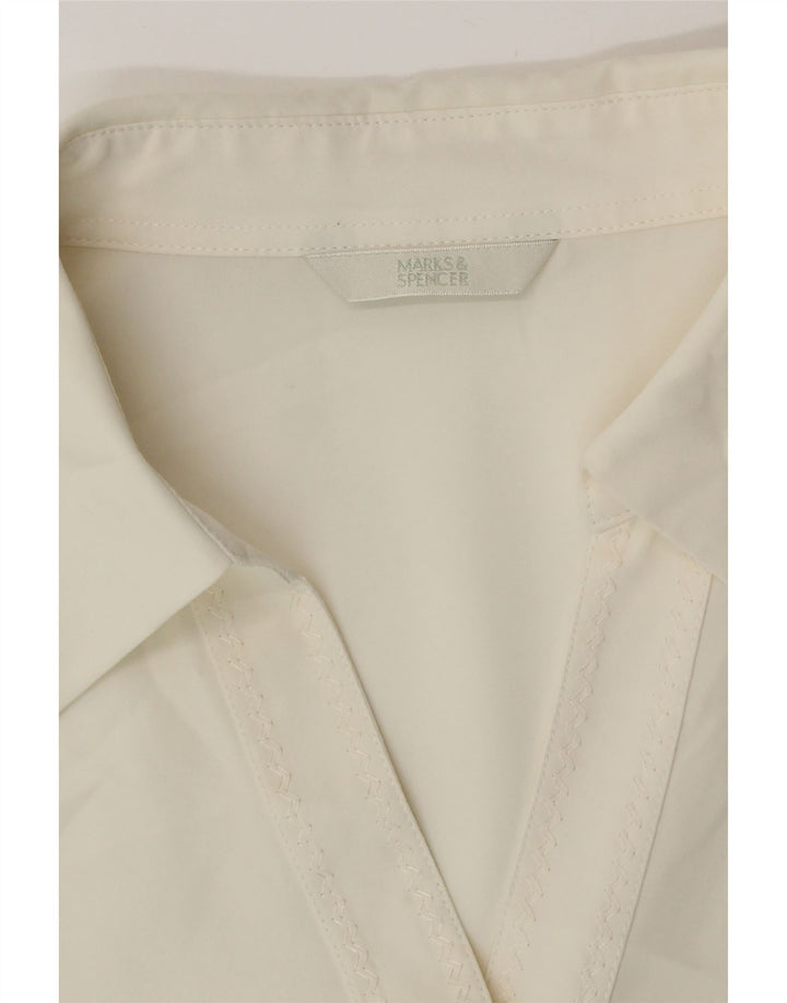 Cămașă cu mânecă scurtă pentru femei Marks & Spencer UK 18 XL alb