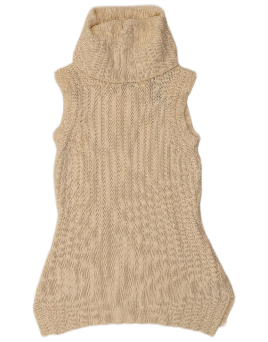Pulover pentru femei fără mâneci cu gât rulat Massimo Dutti UK 12 Bej mediu