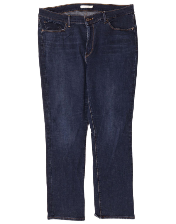 Blugi drepti pentru femei cu talie înaltă Levi's US 16 2XL W33 L30 bleumarin