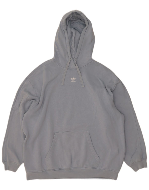 Pulover supradimensionat pentru femei Adidas UK 12/14 Bumbac albastru mediu