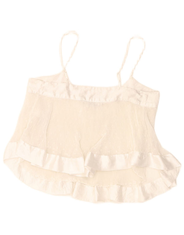 Top crop pentru femei Zara UK 10 Poliester cu pete albe mici