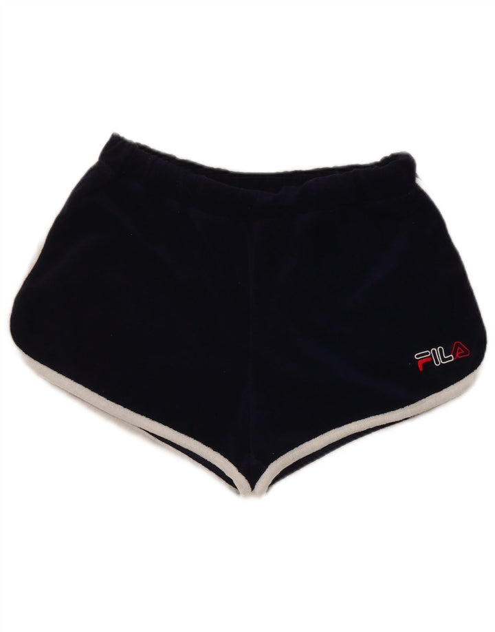 Pantaloni scurti sport Fila pentru damă, bumbac, albastru bleumarin