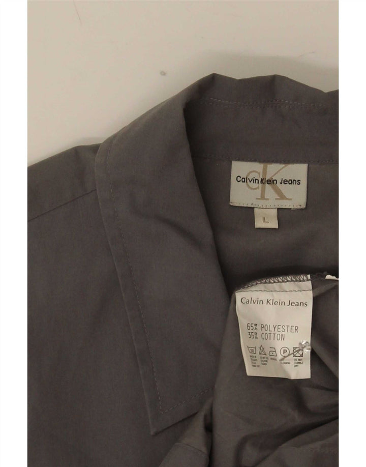 Cămașă pentru bărbați Calvin Klein Jeans Poliester mare gri