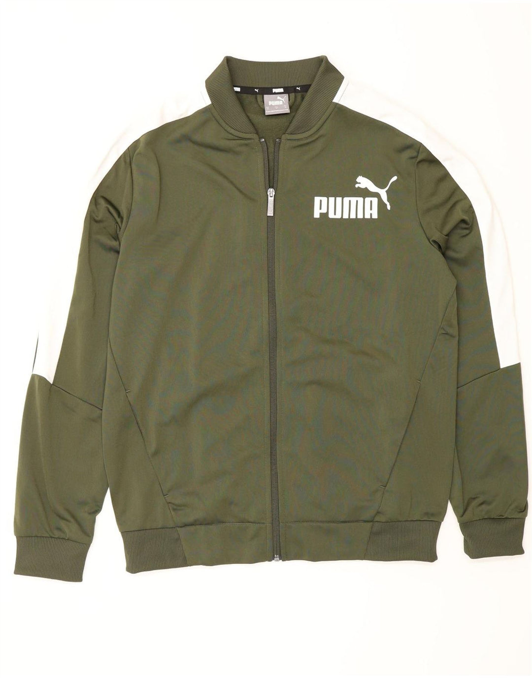 Jachetă de top pentru trening grafic Puma pentru bărbați, verde mediu, poliester color bloc