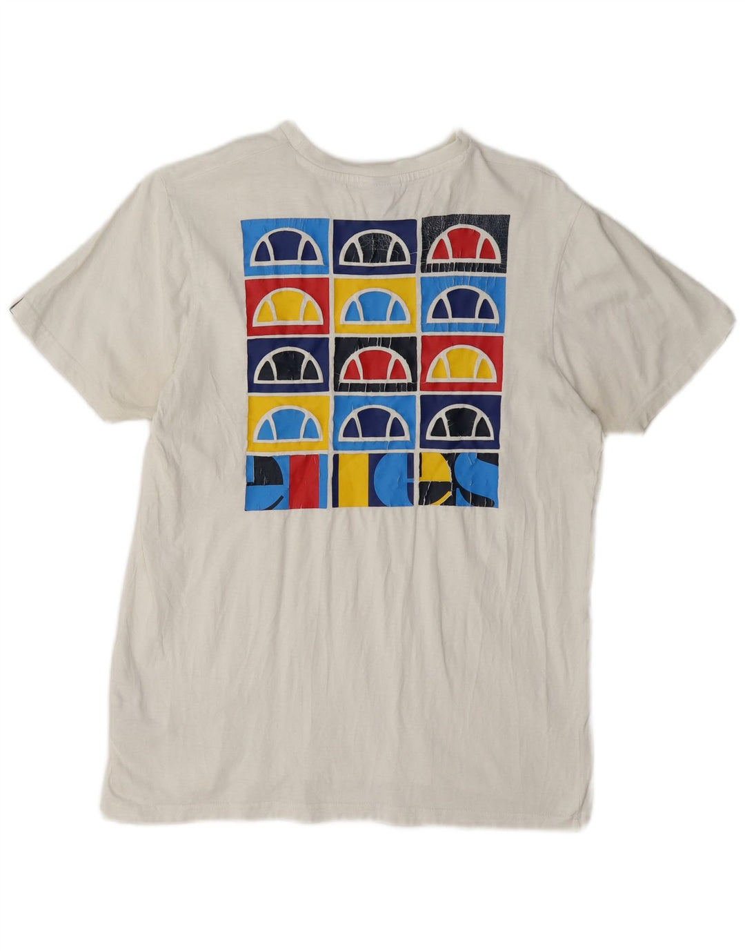 Tricou cu grafic pentru femei Ellesse, UK 14, bumbac alb mediu