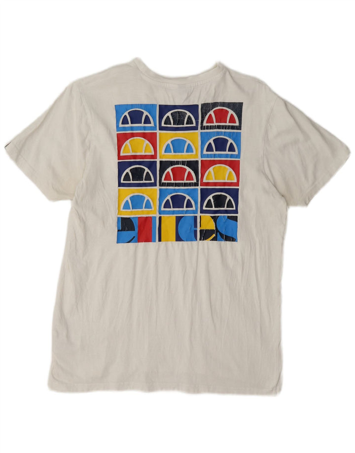 Tricou cu grafic pentru femei Ellesse, UK 14, bumbac alb mediu