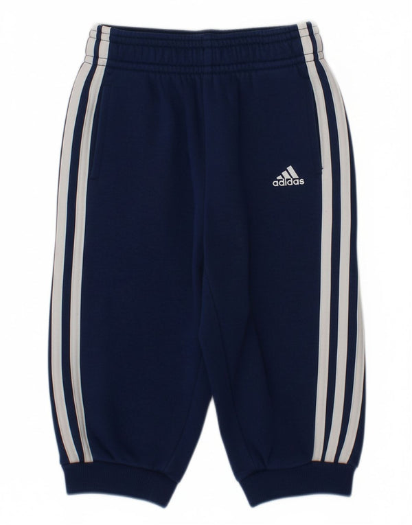 ADIDAS Baby Boys Joggers Tracksuit Trousers 9-12 Months  Navy Blue Cotton