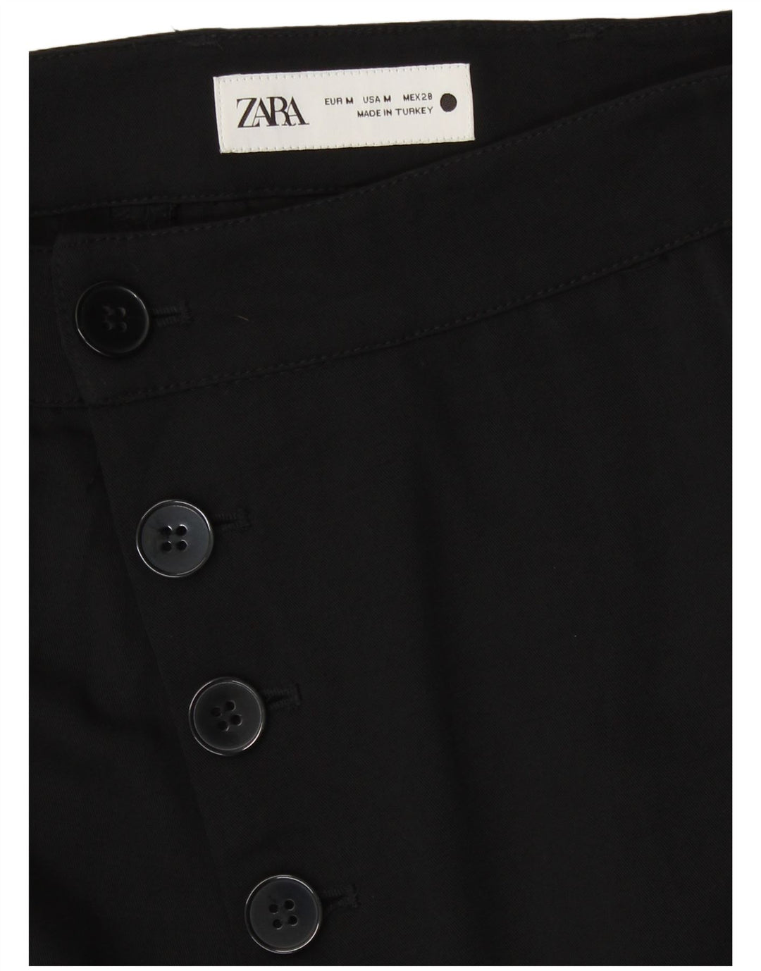 Pantaloni capri drepti pentru femei ZARA Mediu L28 L23 Lyocell negru
