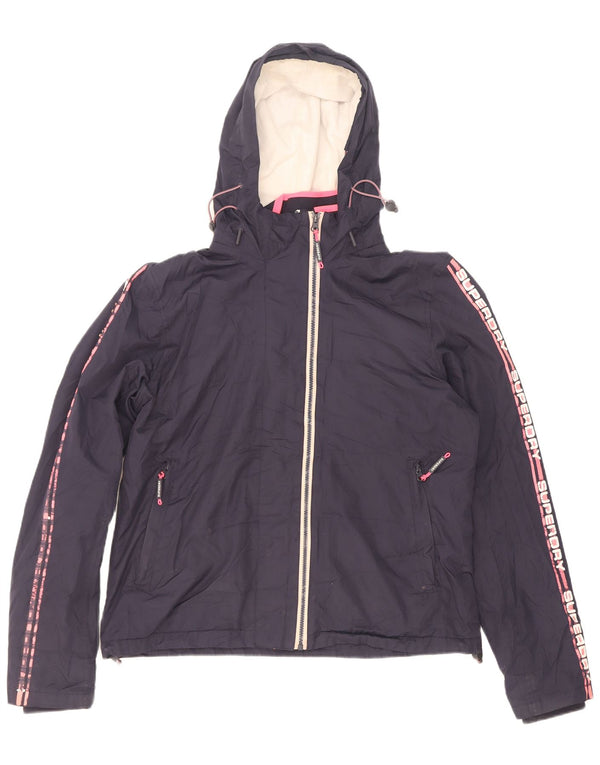 Jachetă Windbreaker cu grafică Superdry pentru femei UK 16, mare, bleumarin