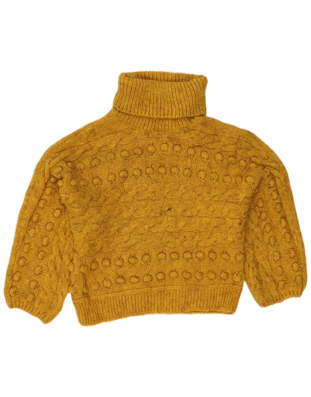 MARKS & SPENCER Pulover crop cu gât rulat pentru femei UK 10 Small Yellow