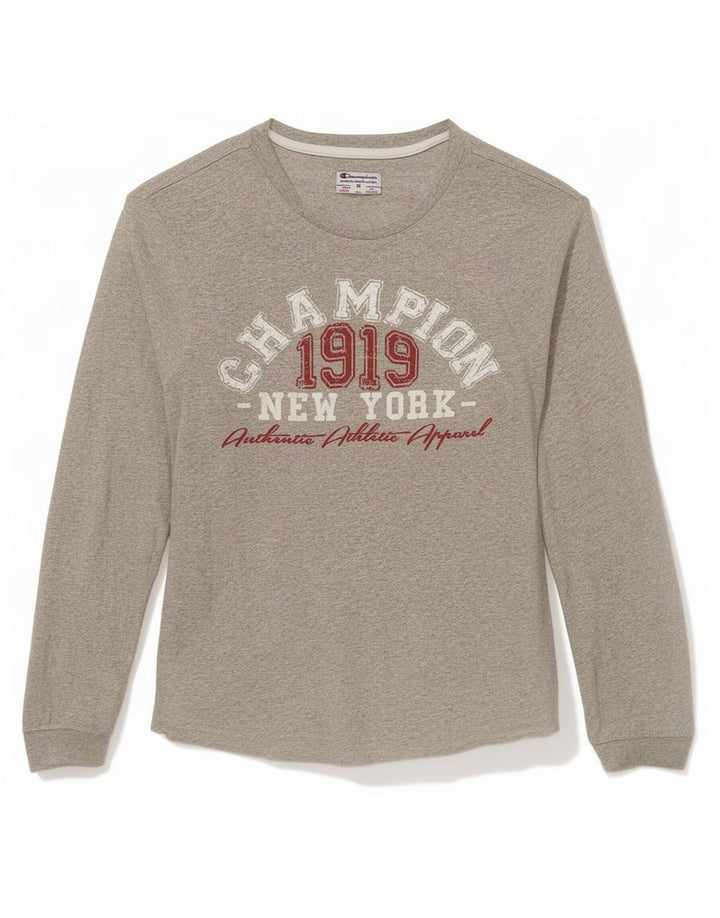 Tricou grafic Champion pentru băieți Top 9-10 ani, mediu gri cu pete