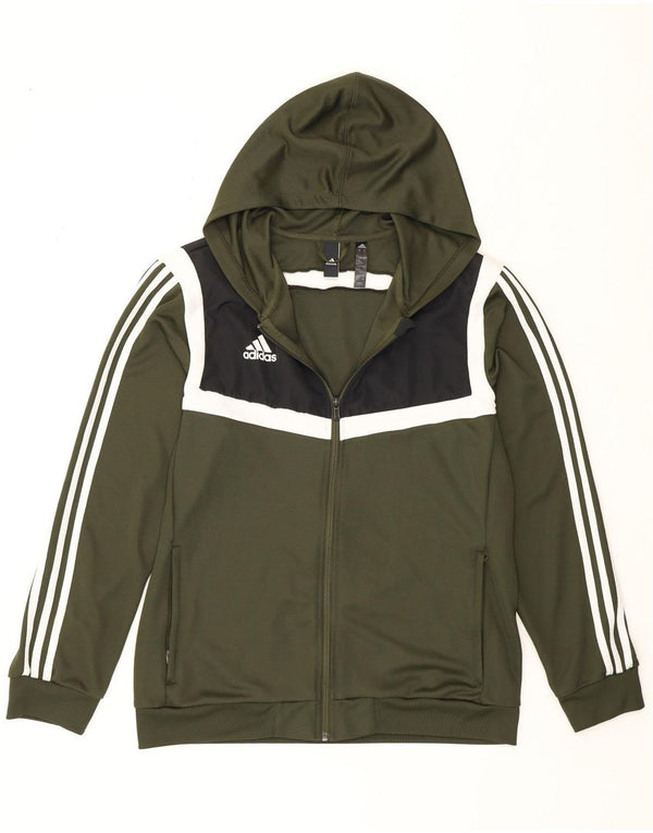 Adidas pentru bărbați Climalite Trening cu glugă Top Jachetă mare kaki colorblock
