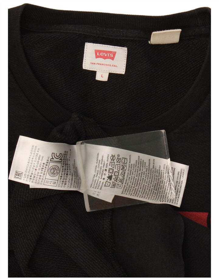 Levi's Pulover grafic pentru bărbați, bumbac mare, negru