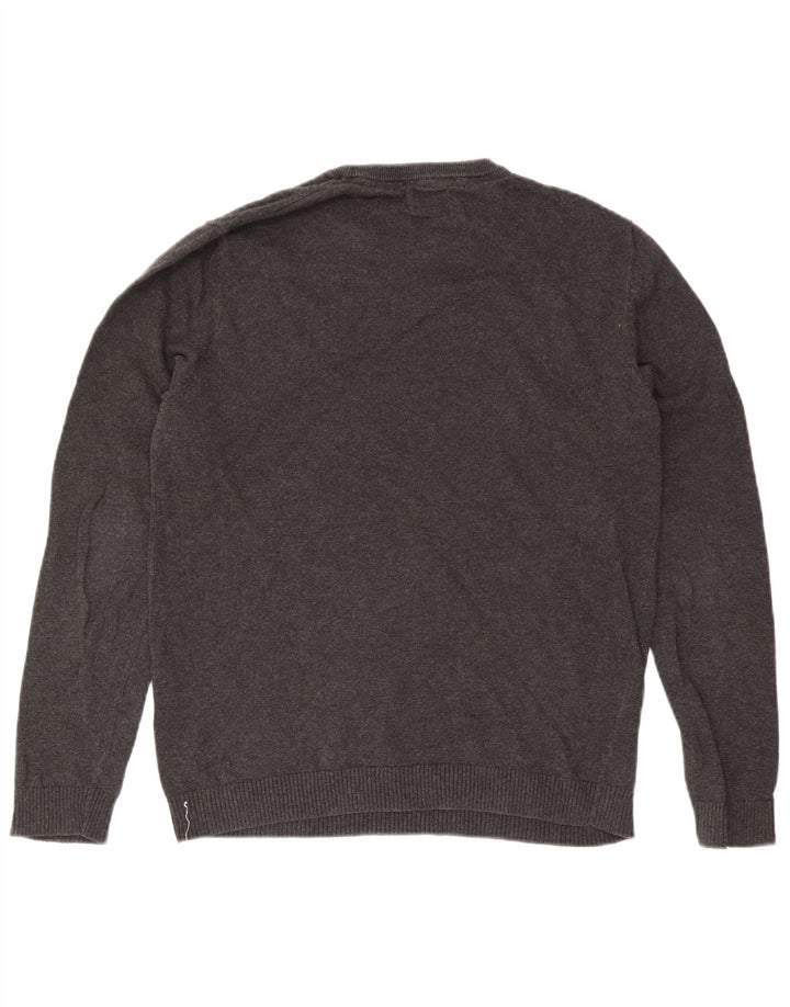 Pulover Jack & Jones pentru bărbați, cu gât crew, bumbac, gri mediu