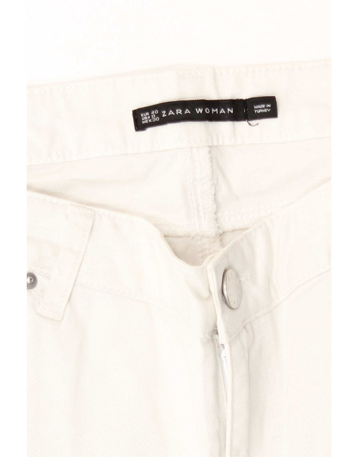 Blugi Drepți Femei Zara EU 40 Medium L30 L30 Bumbac Alb