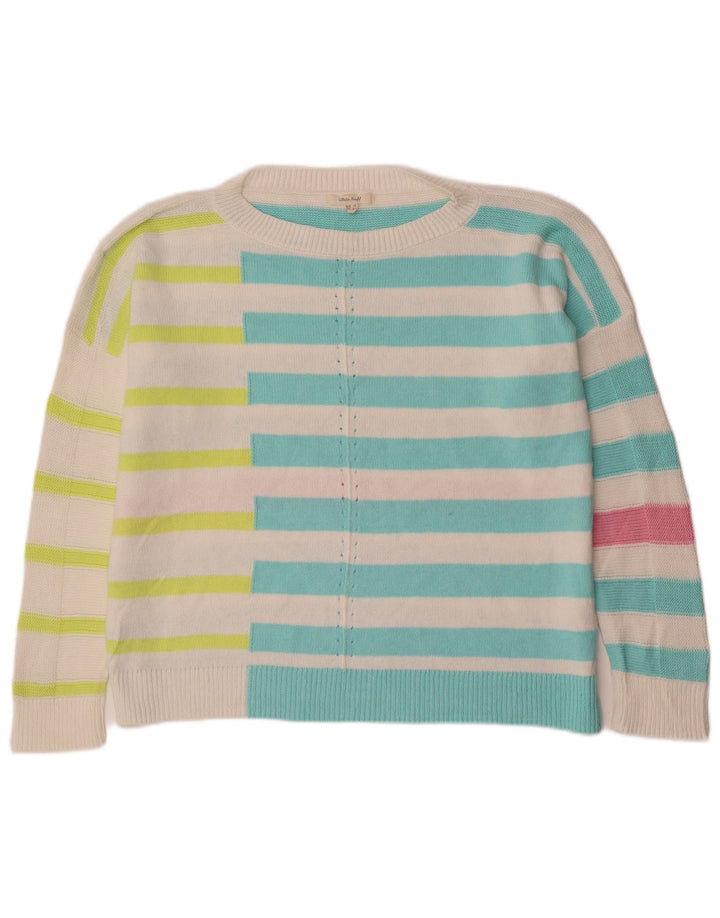 White Stuff Pulover cu gât de barcă pentru femei UK 16 Large Multicolor