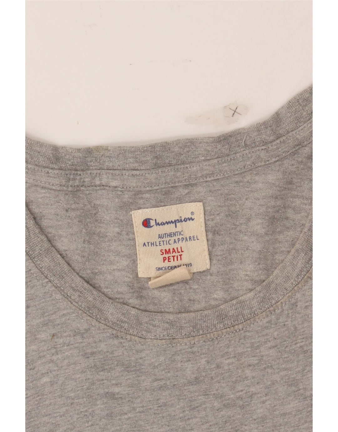 CHAMPION Mens Petite Graphic T-Shirt Top Small Grey Cotton Vintage Champion and Second-Hand Champion from Messina Hembry 