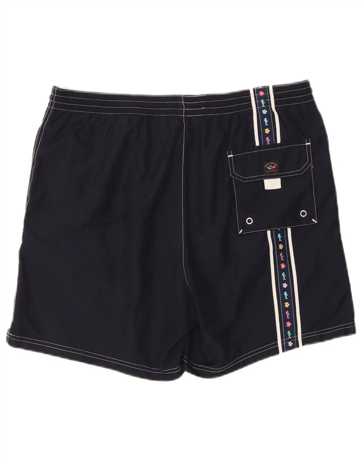 Pantaloni scurți de înot cu grafică pentru bărbați Paul & Shark, albastru bleumarin mediu
