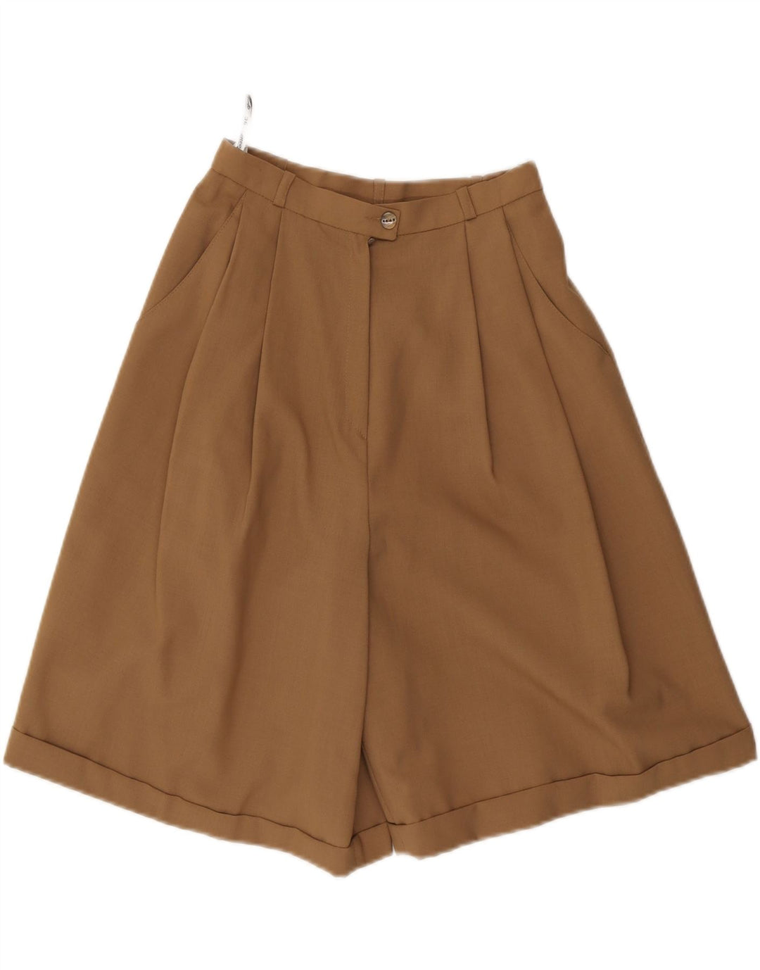 Pantaloni scurti chino VINTAGE pentru femei cu talie înaltă IT 36 XS W24 maro poliester