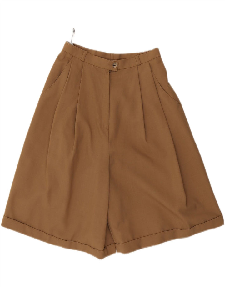 Pantaloni scurti chino VINTAGE pentru femei cu talie înaltă IT 36 XS W24 maro poliester