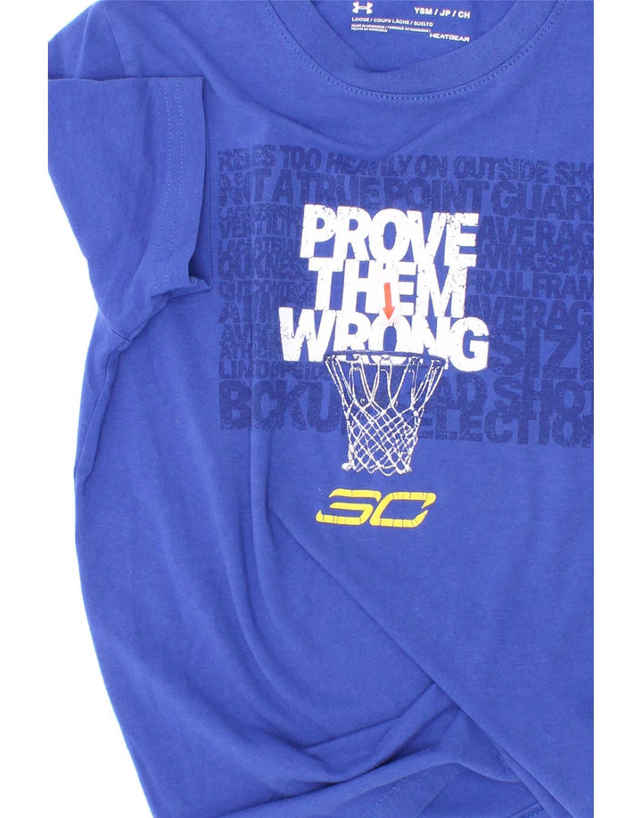 Tricou grafic Under Armour pentru băieți Top 7-8 ani Mic Albastru