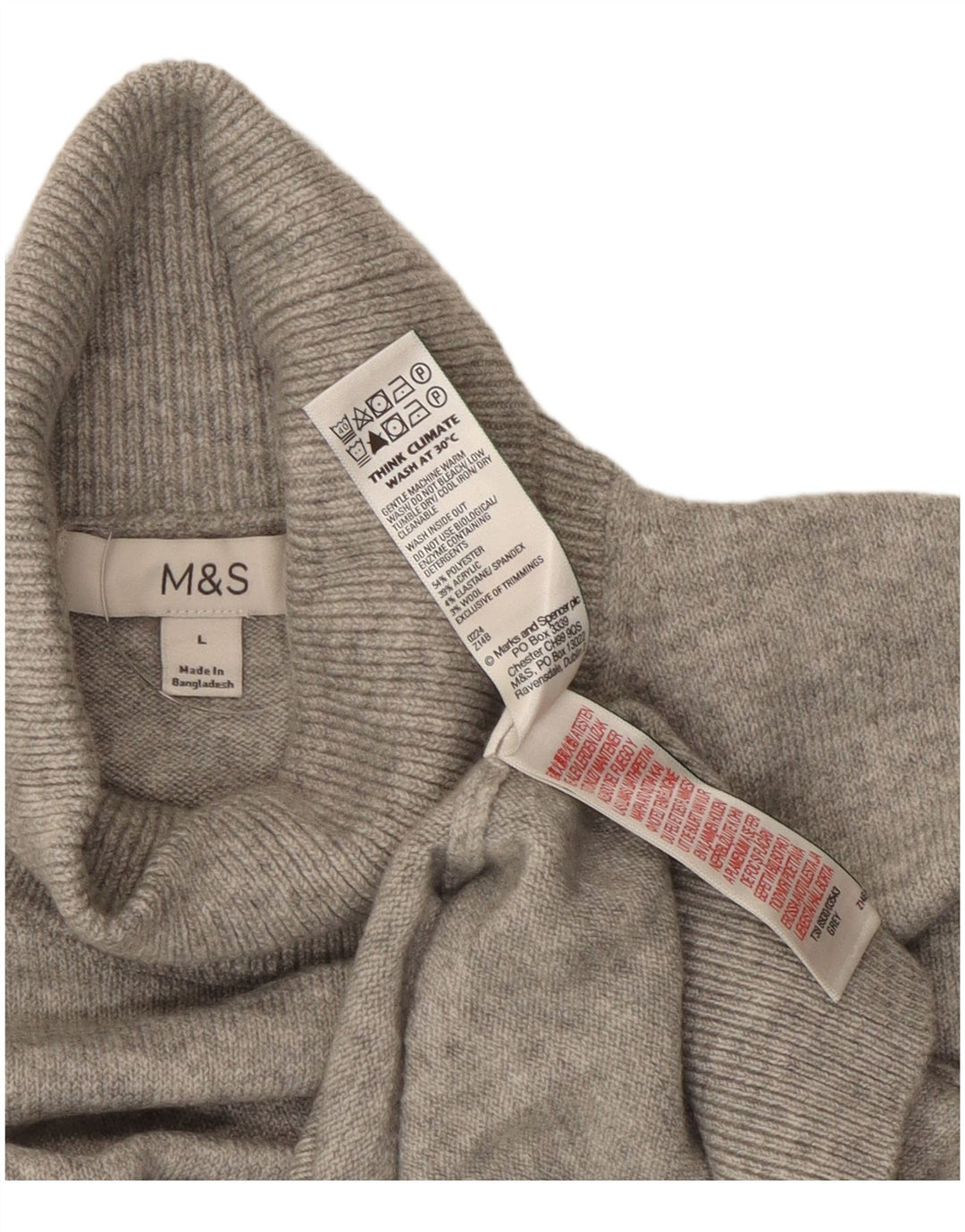 Marks & Spencer Pulover cu gât rulat pentru femei UK 16, mare, gri pete