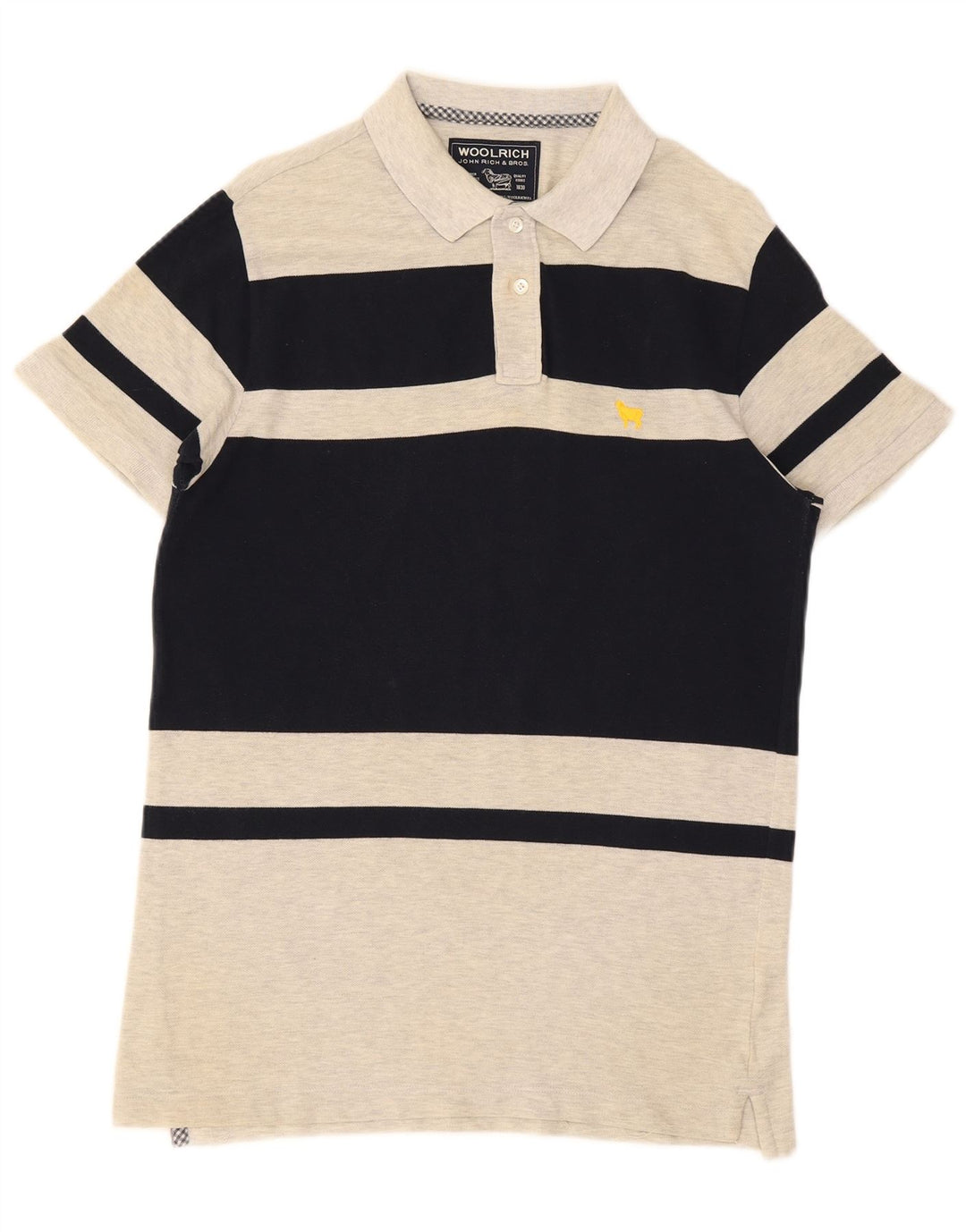 Tricou polo Woolrich pentru bărbați, bumbac color bloc, gri mediu