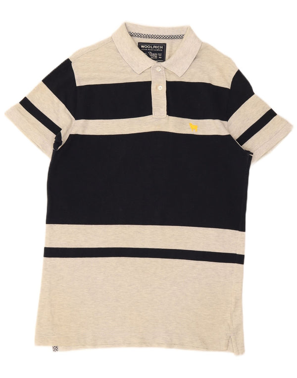 Tricou polo Woolrich pentru bărbați, bumbac color bloc, gri mediu