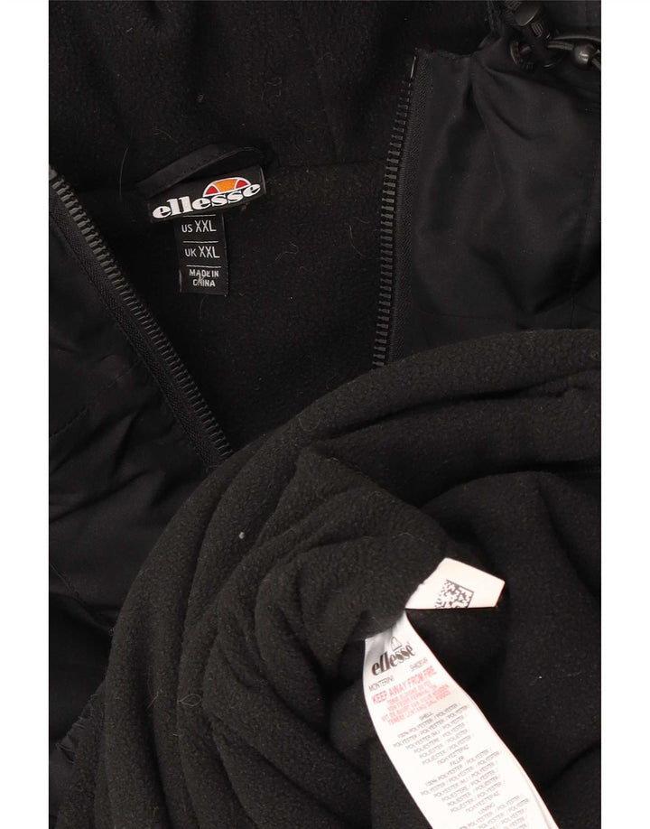Jachetă Anorak cu glugă pentru bărbați Ellesse UK 44 2XL Poliester negru