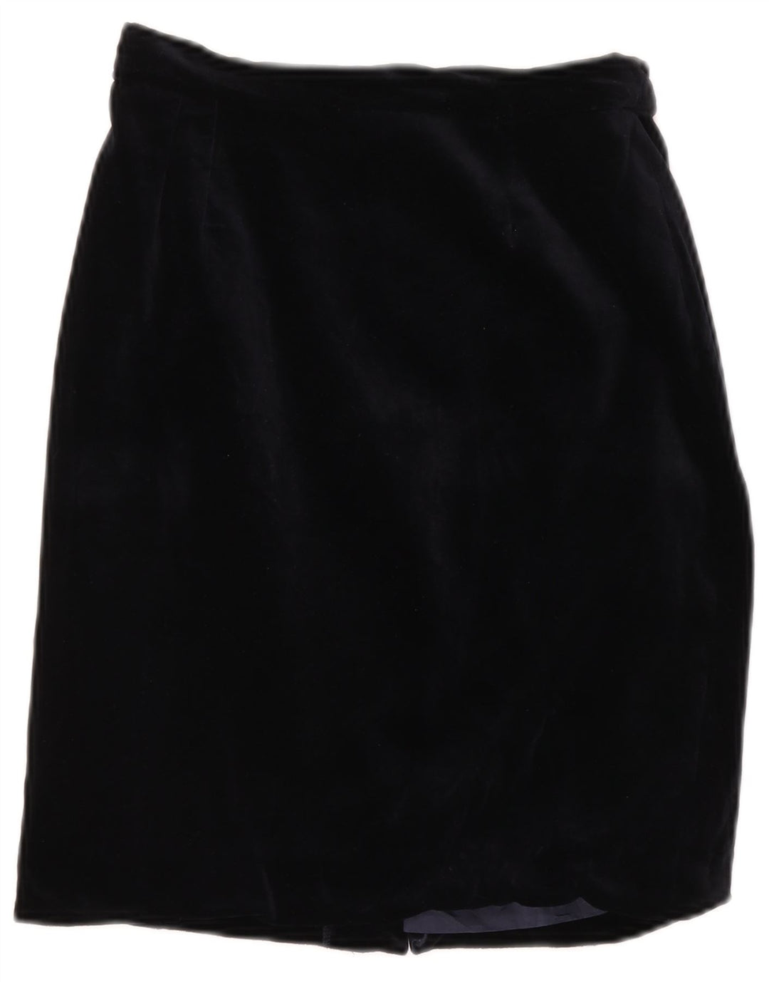 Fusta creion din catifea cu talie înaltă pentru femei VINTAGE IT 42 Medium W26 Bleumarin