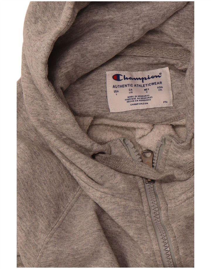 CHAMPION Womens Zip Hoodie Sweater Large Grey Colourblock