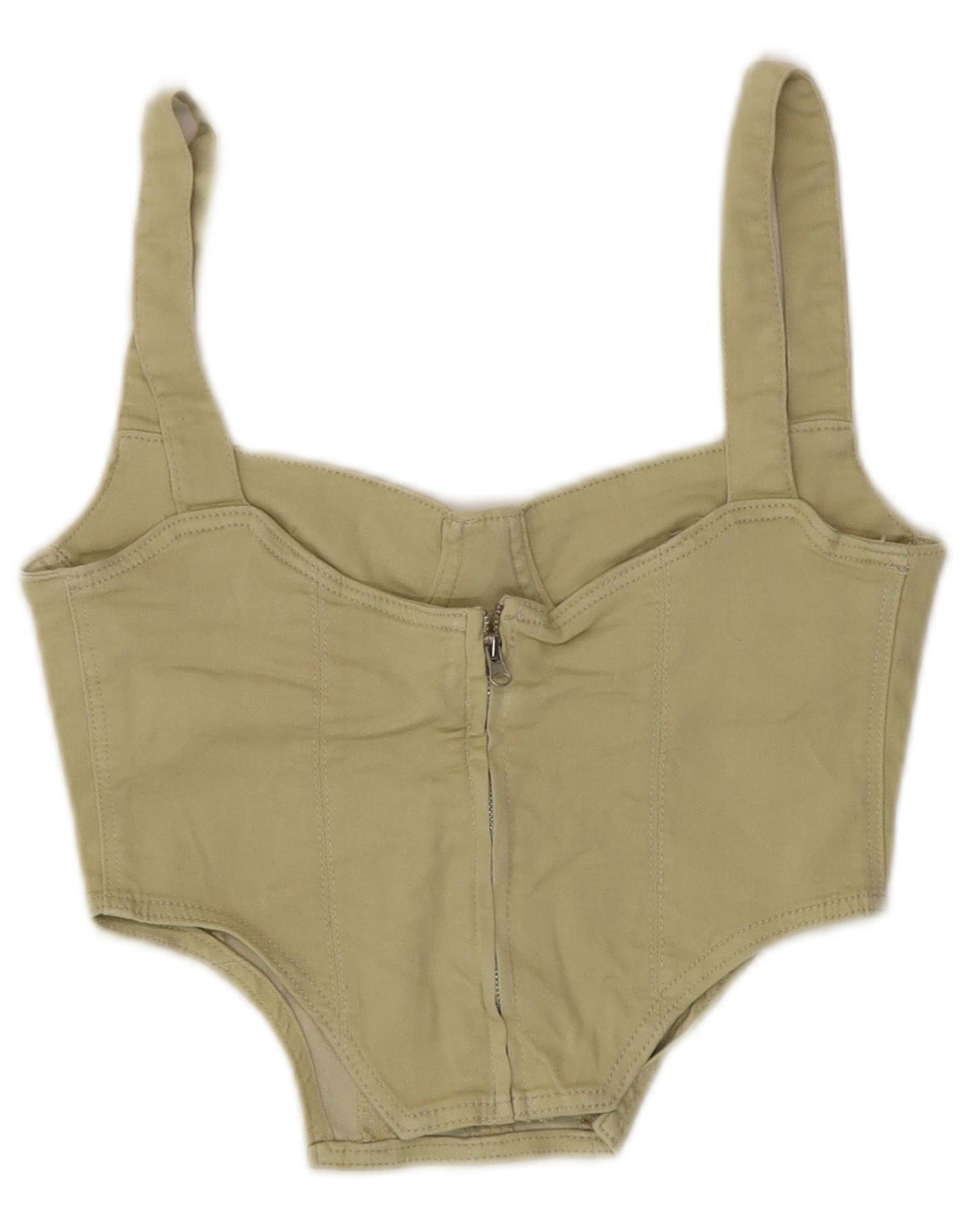 Top corset pentru femei Zara UK 8 Small Kaki Bumbac