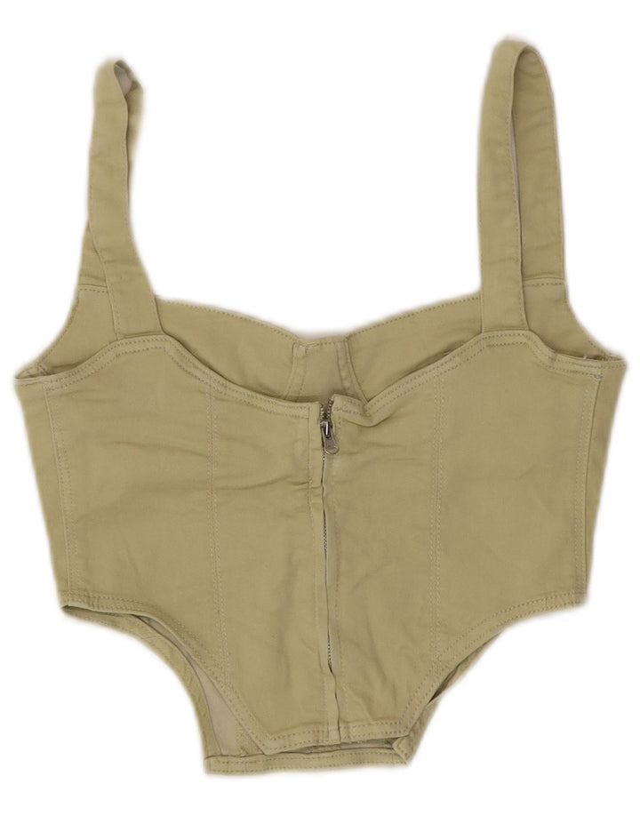 Top corset pentru femei Zara UK 8 Small Kaki Bumbac