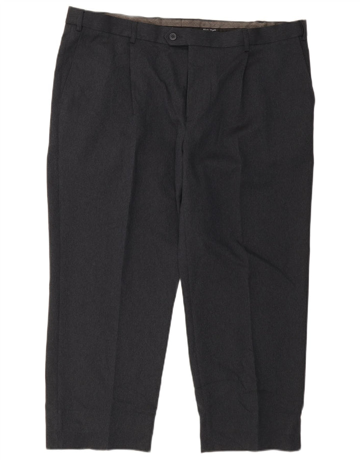 Pantaloni de costum drepți pentru bărbați Marks & Spencer L42 L29 Poliester bleumarin