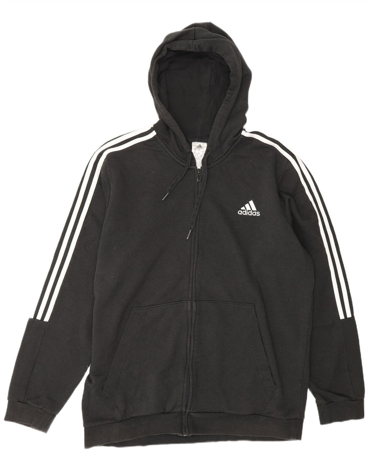 Pulover ADIDAS pentru bărbați, cu fermoar, bumbac XL, negru