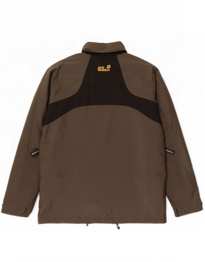 Jack Wolfskin Jachetă de ploaie pentru bărbați Marea Britanie 36/38 Gri mediu Poliamidă color bloc