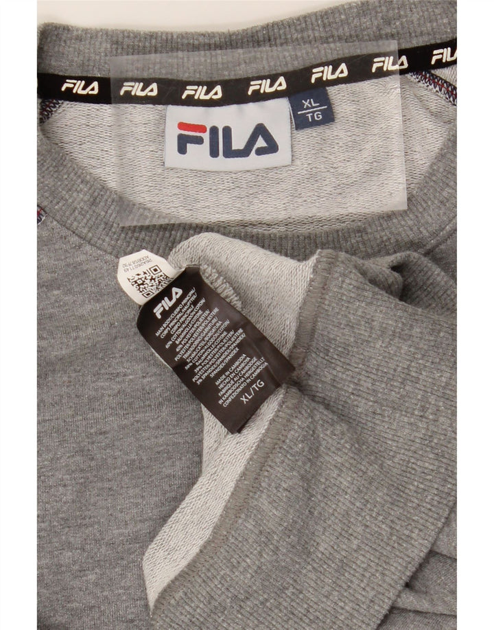 FILA Mens Sweatshirt Jumper XL Grey Cotton Vintage Fila and Second-Hand Fila from Messina Hembry 