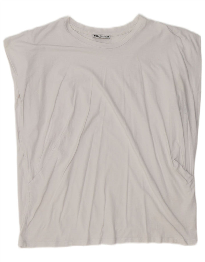 Tricou supradimensionat pentru femei Zara UK 10 Small White