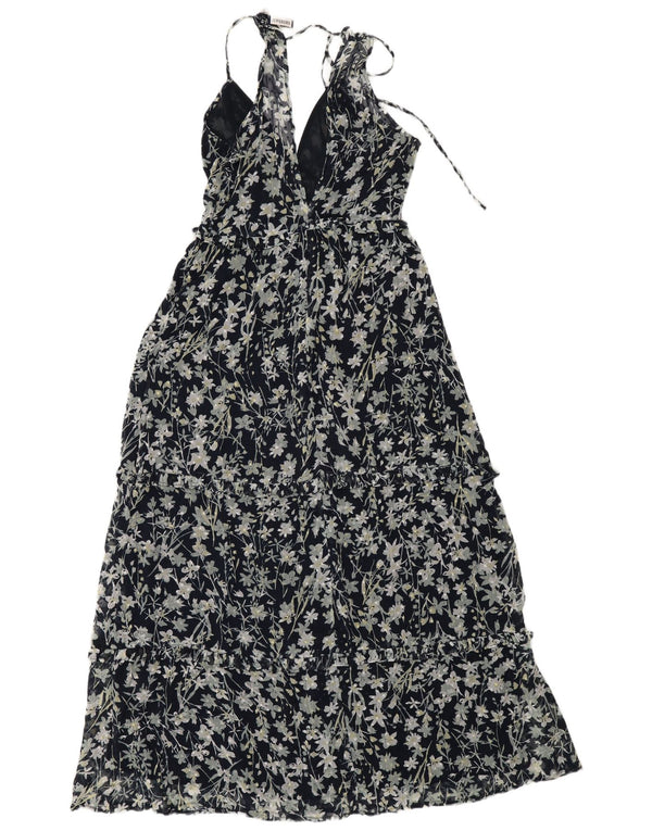 Rochie maxi fără mâneci pentru femei Superdry UK 10 mic albastru marin Boemia florală
