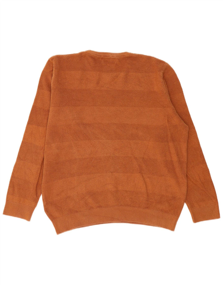 Pulover pentru bărbați Marks & Spencer, cu gât crew, XL, bumbac maro