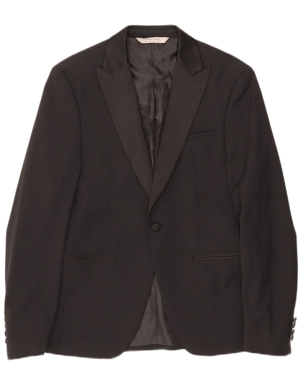 Jachetă pentru bărbați Zara cu 1 nasture EU 48 Poliester mediu negru