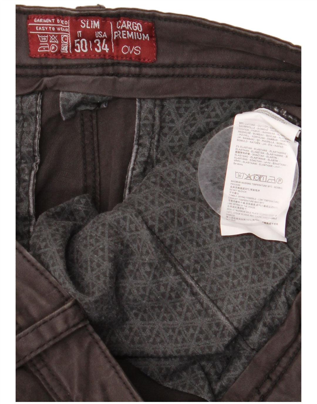 Pantaloni cargo dritti pentru bărbați OVS IT 50 Large W34 L33 Bumbac gri