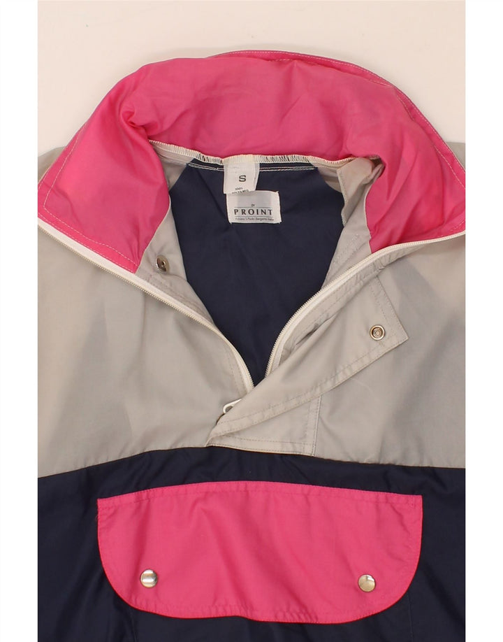 VINTAGE Womens Pullover Hooded Rain Jacket UK 10 Small Multicoloured Vintage Vintage and Second-Hand Vintage from Messina Hembry 