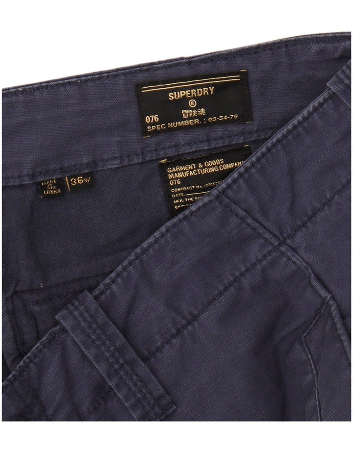 Pantaloni scurți cargo Superdry pentru bărbați W36, mari, albastru, bumbac