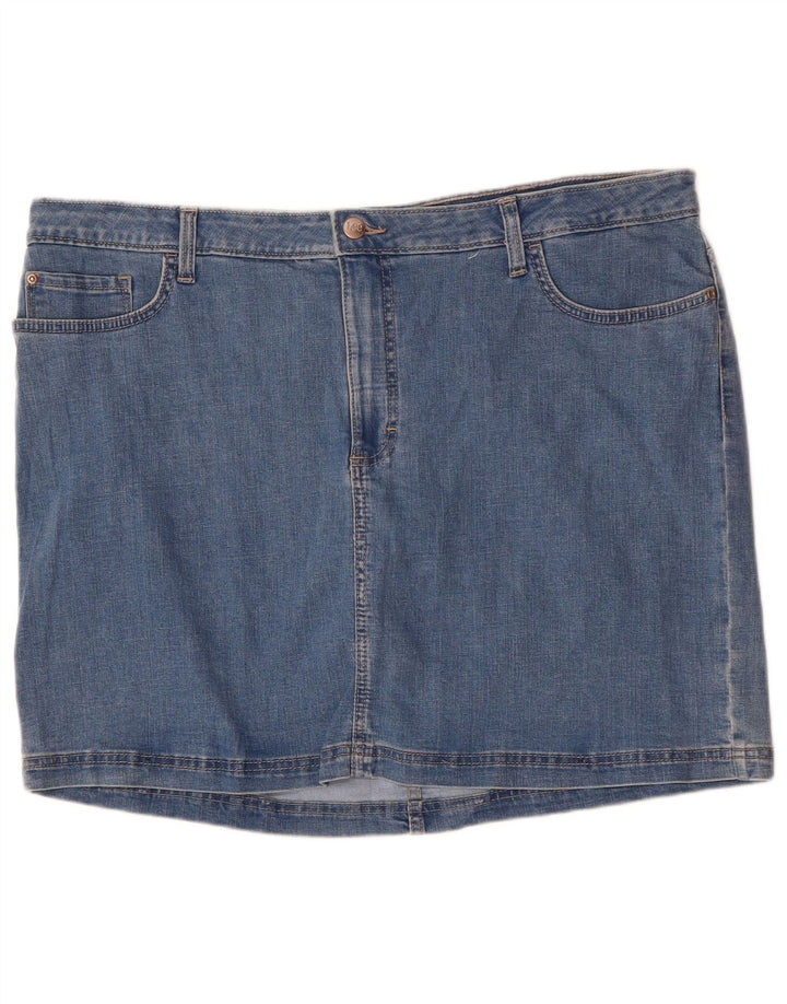 Fusta de blugi LEE, cu talie medie, pentru femei, US 22 3XL W44, bumbac albastru