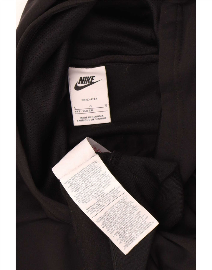 Pulover Nike pentru băieți cu grafică cu glugă, 12-13 ani, mare, negru, poliester
