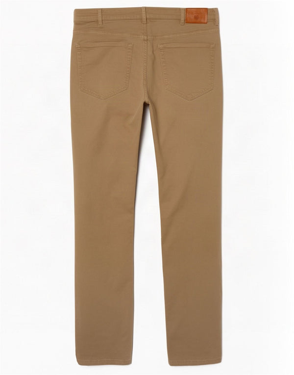 Gant Mens Regular Straight Casual Trousers W34 L32 Beige Cotton