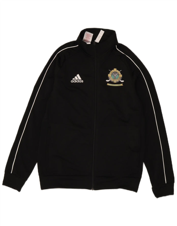 Jachetă de top pentru trening cu grafic pentru băieți Adidas 13-14 ani, poliester negru