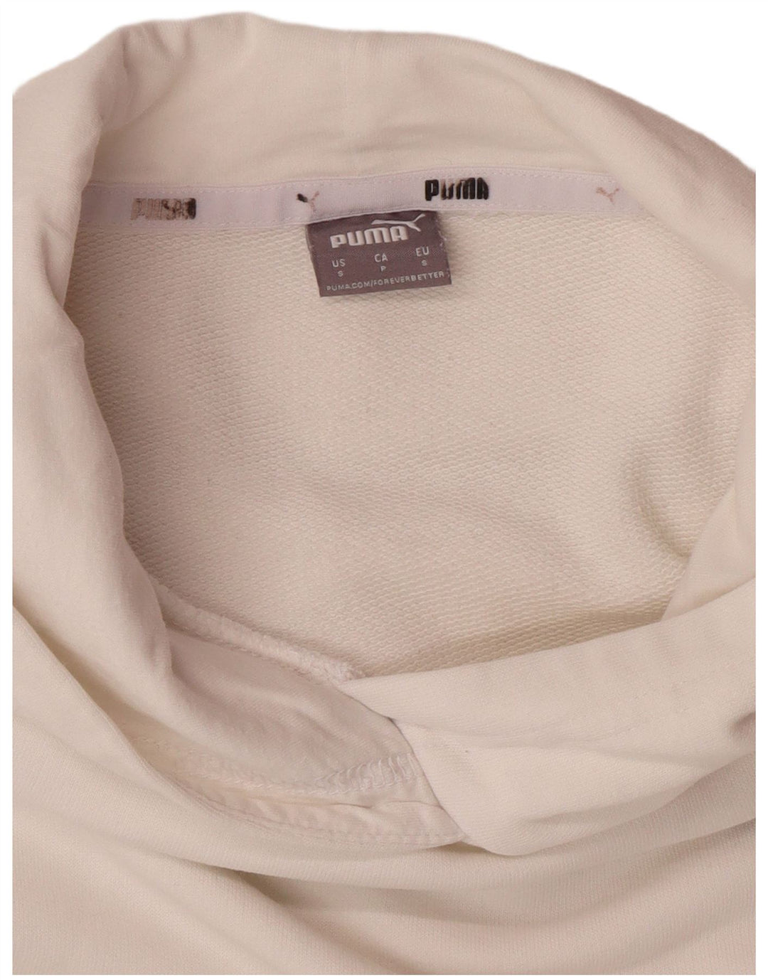 Pulover supradimensionat cu capota cu grafic PUMA pentru femei UK 10 Bumbac alb mic